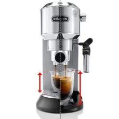 DeLonghi EC685M Dedica Deluxe Espresso Machine -Kitchen Appliances Shop DedicaDeluxeStainless CupRiser