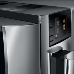 JURA E8 Espresso Machine - Chrome (NAA) -Kitchen Appliances Shop E8 Chrome NAA design closeup square