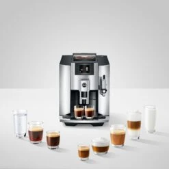 JURA E8 Espresso Machine - Chrome (NAA) -Kitchen Appliances Shop E8 Chrome NAA infinitytable specialties square