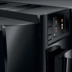JURA E8 Espresso Machine - Piano Black (NAA) -Kitchen Appliances Shop E8 Piano Black NAA design closeup square