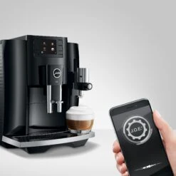 JURA E8 Espresso Machine - Piano Black (NAA) -Kitchen Appliances Shop E8 Piano Black NAA infinitytable joe iphone square