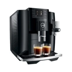 JURA E8 Espresso Machine - Piano Black (NAA) -Kitchen Appliances Shop E8 Piano Black NAA leftprofle 2xespresso square
