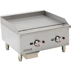 Premium Commercial Gas Griddle Smooth Plate 2 Burners 15kW Countertop | Adexa EGG24S
