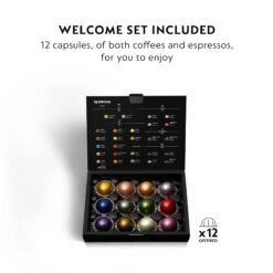 Nespresso Vertuo Next Premium Espresso Machine By DeLonghi - Black Rose Gold -Kitchen Appliances Shop ENV120BWelcomeSet