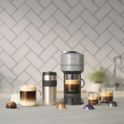 Nespresso Vertuo Next Deluxe Espresso Machine By DeLonghi - Chrome 17 Nespresso Vertuo Next Deluxe Espresso Machine By DeLonghi - Chrome -Kitchen Appliances Shop ENV120C VertuoNext 5Cupsizesfeature