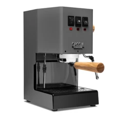 Gaggia Classic Evo Pro Espresso Machine In Industrial Grey With Olive Wood