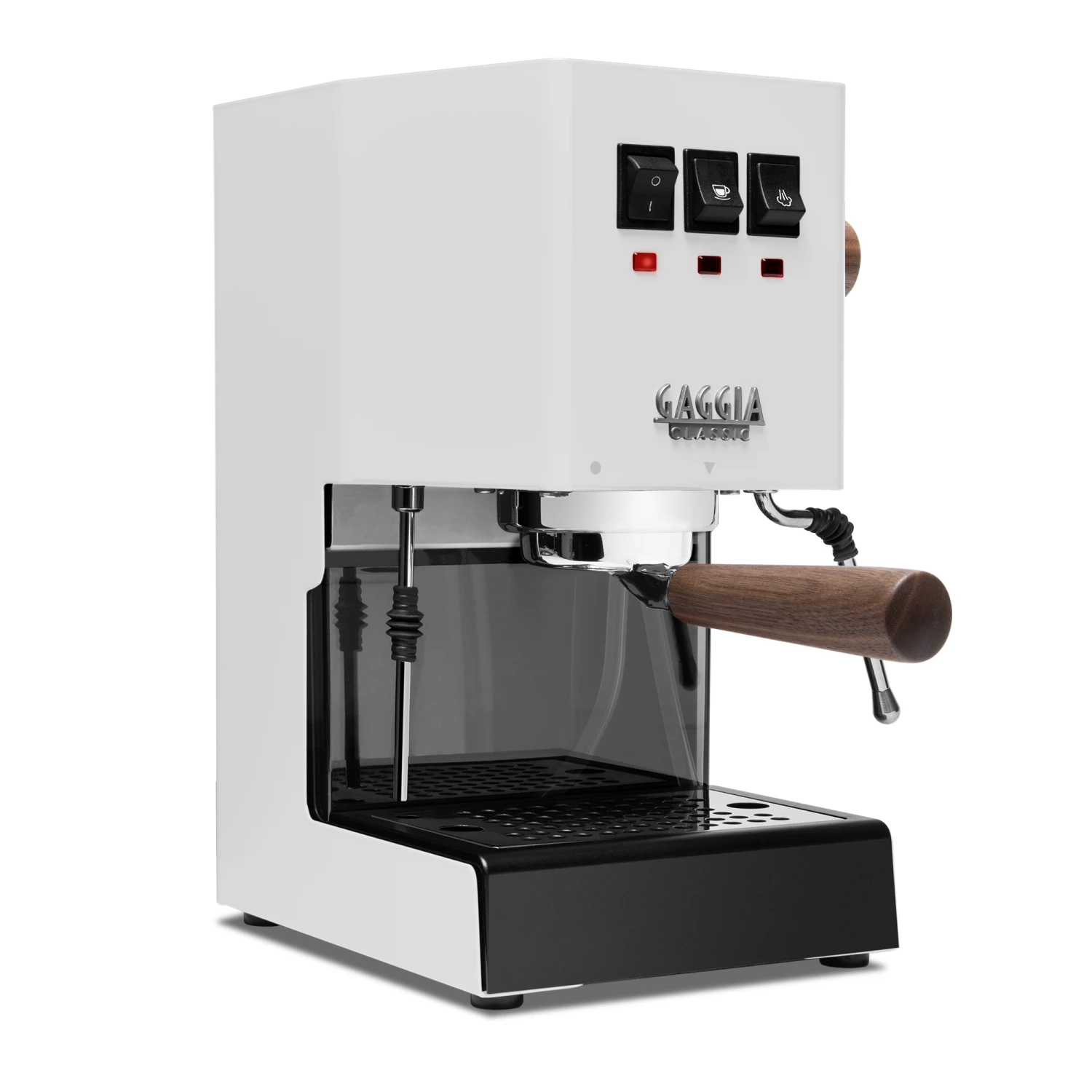 Gaggia Classic Evo Pro Espresso Machine In Polar White With Walnut 3 Gaggia Classic Evo Pro Espresso Machine In Polar White With Walnut
