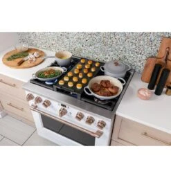 Café™ 36" Smart All-Gas Commercial-Style Range With 6 Burners (Natural Gas) -Kitchen Appliances Shop frbdaxcivpni