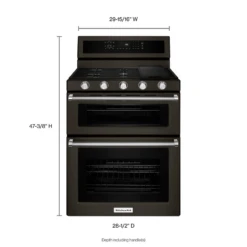 KitchenAid 30-Inch 5 Burner Gas Double Oven Convection Range -Kitchen Appliances Shop frcpirbbpblx