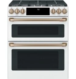 Café™ 30" Smart Slide-In, Front-Control, Gas Double-Oven Range With Convection