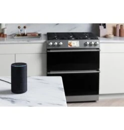 Café™ 30" Smart Slide-In, Front-Control, Gas Range With Convection Oven In Platinum Glass -Kitchen Appliances Shop frhhduglxafp