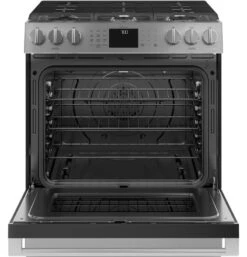 Café™ 30" Smart Slide-In, Front-Control, Gas Range With Convection Oven In Platinum Glass -Kitchen Appliances Shop frhvvfhtnikd