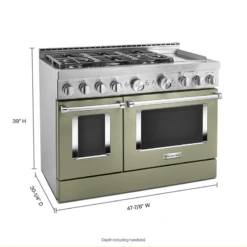 KitchenAid® 48'' Smart Commercial-Style Gas Range With Griddle -Kitchen Appliances Shop fricnvhwawxq