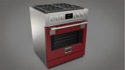 30" All Gas Pro Range - Glossy Red