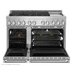 48" NOIR™ Gas Professional-Style Range With Chrome-Infused Griddle -Kitchen Appliances Shop friyfrolhbtu