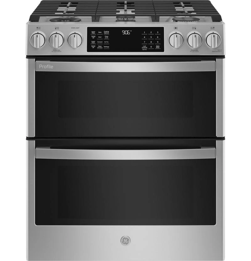 GE Profile™ 30" Smart Slide-In Front-Control Gas Double Oven Convection Fingerprint Resistant Range 3 GE Profile™ 30" Smart Slide-In Front-Control Gas Double Oven Convection Fingerprint Resistant Range