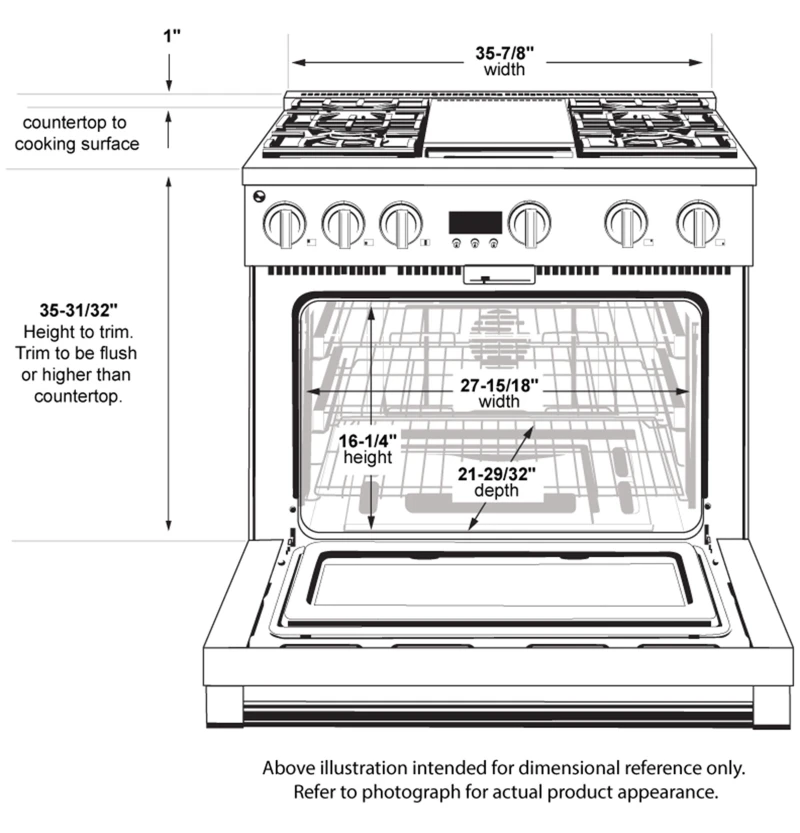 Monogram 36" All Gas Professional Range With 4 Burners And Griddle (Natural Gas) 22 Monogram 36" All Gas Professional Range With 4 Burners And Griddle (Natural Gas) - Image 20
