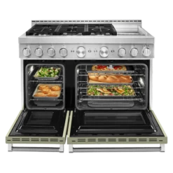 KitchenAid® 48'' Smart Commercial-Style Gas Range With Griddle -Kitchen Appliances Shop froppwtcvbsn