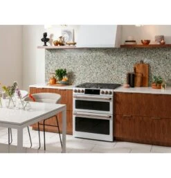 Café™ 30" Smart Slide-In, Front-Control, Gas Double-Oven Range With Convection -Kitchen Appliances Shop frppapkncfyh