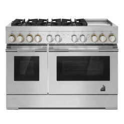 RISE™ 48" Dual-Fuel Professional-Style Range With Chrome-Infused Griddle And Steam Assist