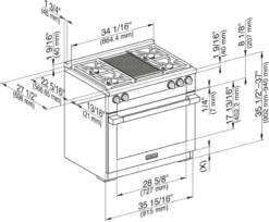 MIELE HR 1935-3 G DF GR - 36 Inch Range - The Dual Fuel All-rounder With M Touch For The Highest Demands. -Kitchen Appliances Shop frwiwkeiddvp
