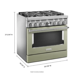 KitchenAid® 36'' Smart Commercial-Style Dual Fuel Range With 6 Burners -Kitchen Appliances Shop fryfrzeqptck