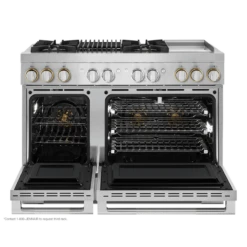 RISE™ 48" Dual-Fuel Professional-Style Range With Chrome-Infused Griddle And Grill -Kitchen Appliances Shop frzbavcwjawh
