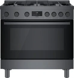 Bosch 800 Series Gas Freestanding Range 36" Black Stainless Steel