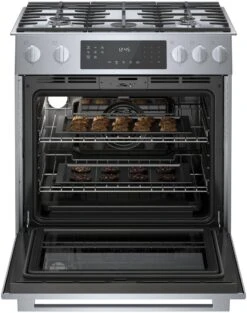 Bosch 800 Series Gas Slide-in Range 30" Stainless Steel -Kitchen Appliances Shop mefibkyxqelb
