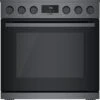 Bosch 800 Series Dual Fuel Freestanding Range 30" Black Stainless Steel