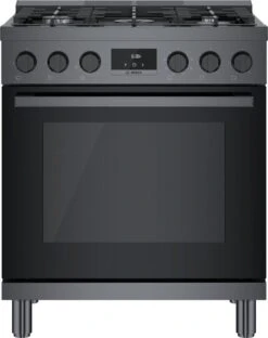 Bosch 800 Series Dual Fuel Freestanding Range 30" Black Stainless Steel