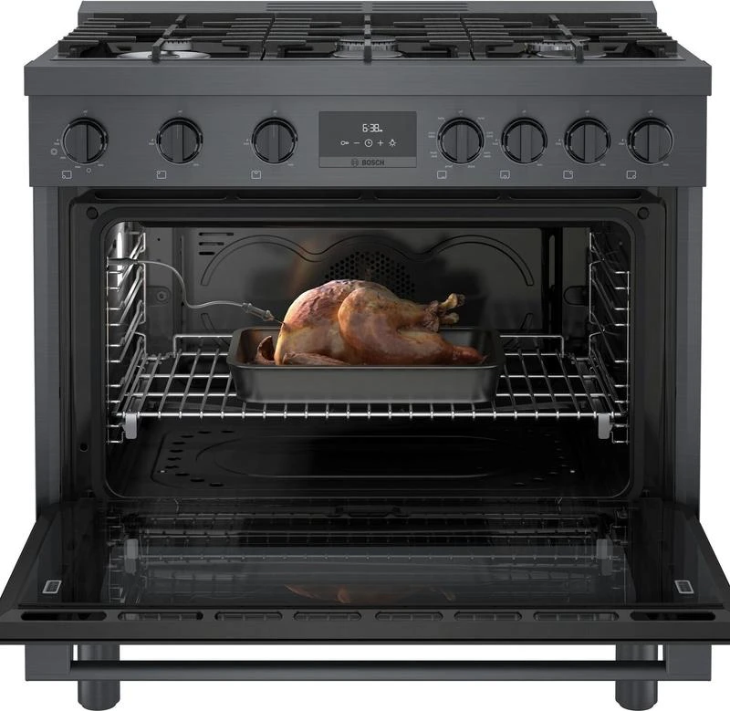 Bosch 800 Series Dual Fuel Freestanding Range 36" Black Stainless Steel 4 Bosch 800 Series Dual Fuel Freestanding Range 36" Black Stainless Steel - Image 2