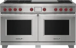 Wolf 60" Dual Fuel Range - 6 Burners And Infrared Dual Griddle