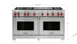 Wolf 60" Gas Range - 6 Burners And Infrared Dual Griddle -Kitchen Appliances Shop rdfjreehiacj