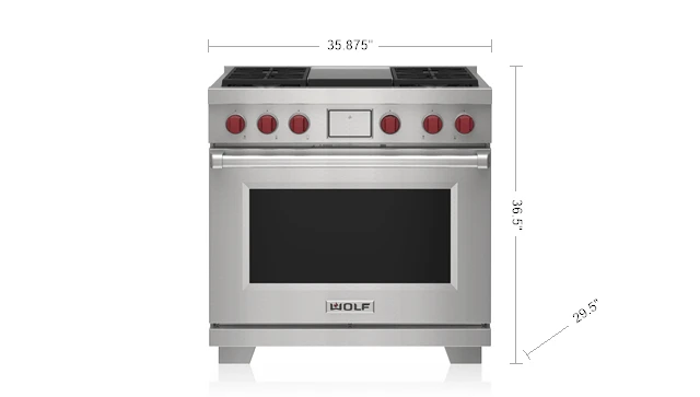 Wolf 36" Dual Fuel Range - 4 Burners And Infrared Griddle 4 Wolf 36" Dual Fuel Range - 4 Burners And Infrared Griddle - Image 2