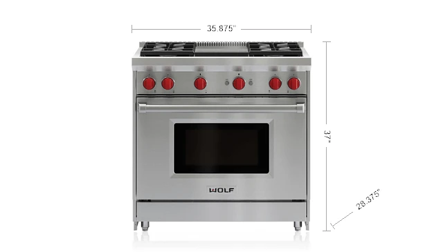 Wolf 36" Gas Range - 4 Burners And Infrared Griddle 5 Wolf 36" Gas Range - 4 Burners And Infrared Griddle - Image 3