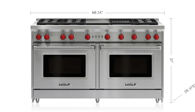 Wolf 60" Gas Range - 6 Burners, Infrared Charbroiler And Infrared Griddle 6 Wolf 60" Gas Range - 6 Burners, Infrared Charbroiler And Infrared Griddle - Image 4
