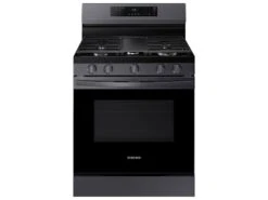 Samsung 6.0 Cu. Ft. Smart Freestanding Gas Range With 18K BTU Dual Power Burner & Self Clean In Black Stainless Steel