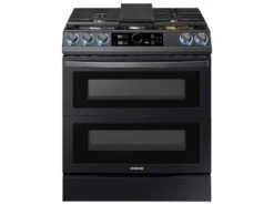 Samsung 6.0 Cu Ft. Smart Slide-in Gas Range With Flex Duo™, Smart Dial & Air Fry In Black Stainless Steel