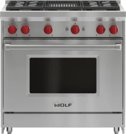 Wolf 36" Gas Range - 4 Burners And Infrared Charbroiler
