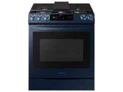 Samsung Bespoke Smart Slide-in Gas Range 6.0 Cu. Ft. With Smart Dial, Air Fry & Wi-Fi In Navy Steel