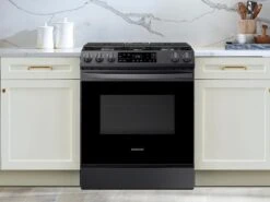 Samsung 6.0 Cu. Ft. Smart Slide-in Gas Range In Black Stainless Steel -Kitchen Appliances Shop rdtiwplomfpy