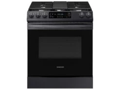 Samsung 6.0 Cu. Ft. Smart Slide-in Gas Range With Convection In Black Stainless Steel