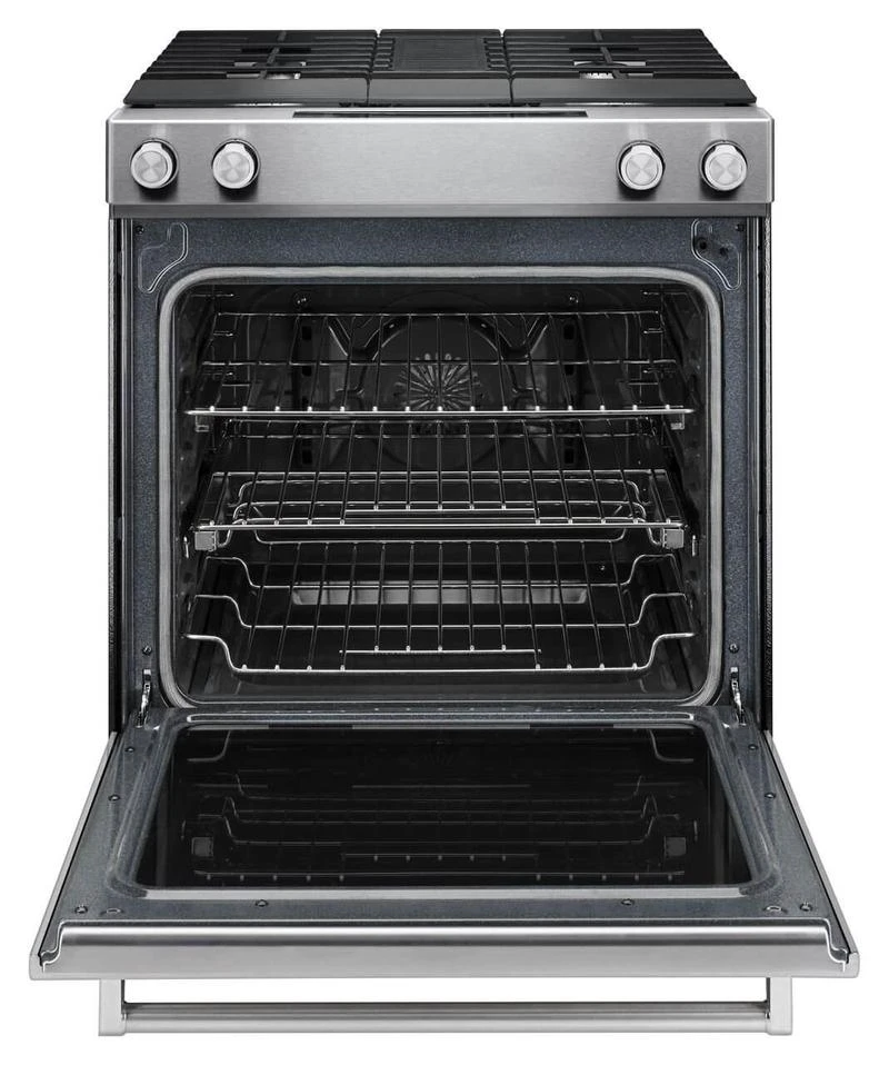 Stainless Steel KitchenAid® 30-Inch 4-Burner Dual Fuel Downdraft Slide-In Range 4 Stainless Steel KitchenAid® 30-Inch 4-Burner Dual Fuel Downdraft Slide-In Range - Image 2